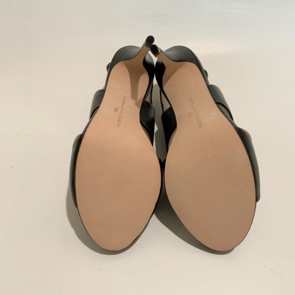 Diane von Furstenberg DVF Vada Black Leather Slingback Sandal Stiletto Heel Pump - Picture 9 of 10